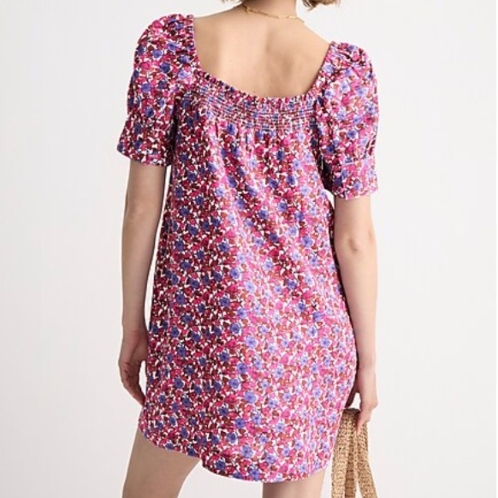 J.Crew Afternoon linen dress in berry floral